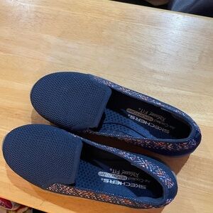 Skechers Navy and Multicolor Slip-On Sneakers